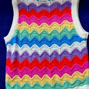 French scalloped rainbow vest